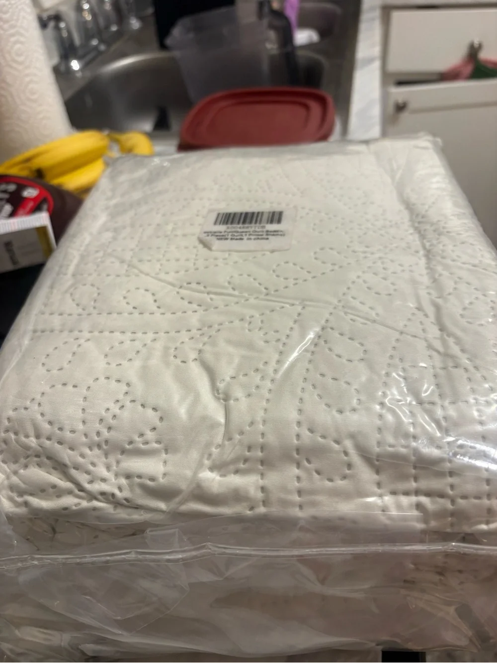 New Open Bag Full/Queen akkialla Quilt Set,Cream Lightweight Bedspread